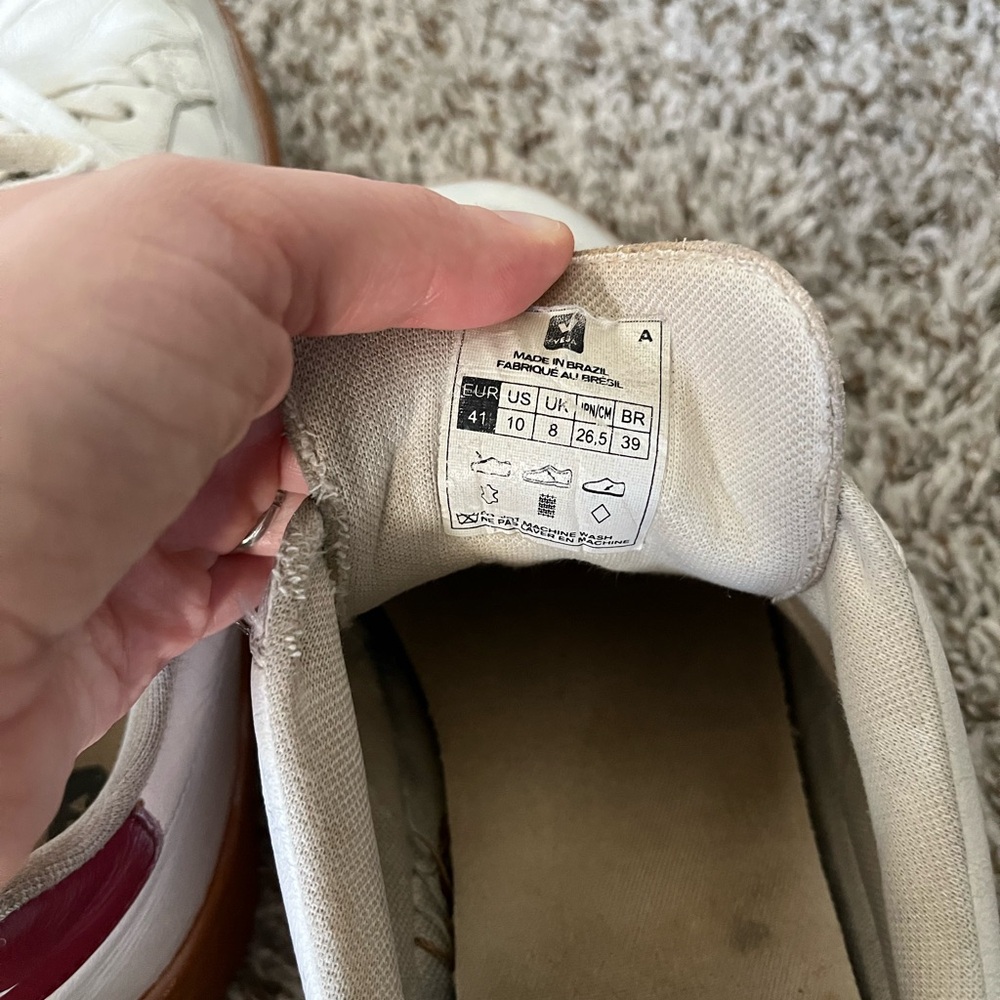Veja V-12 Leather Open White With Red Sneakers Women’s Size 10 - Picture 9 of 16